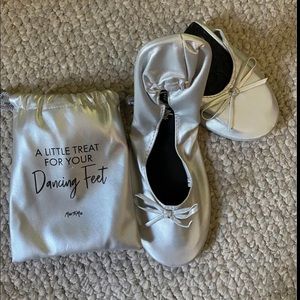 Silver ballet flat slippers